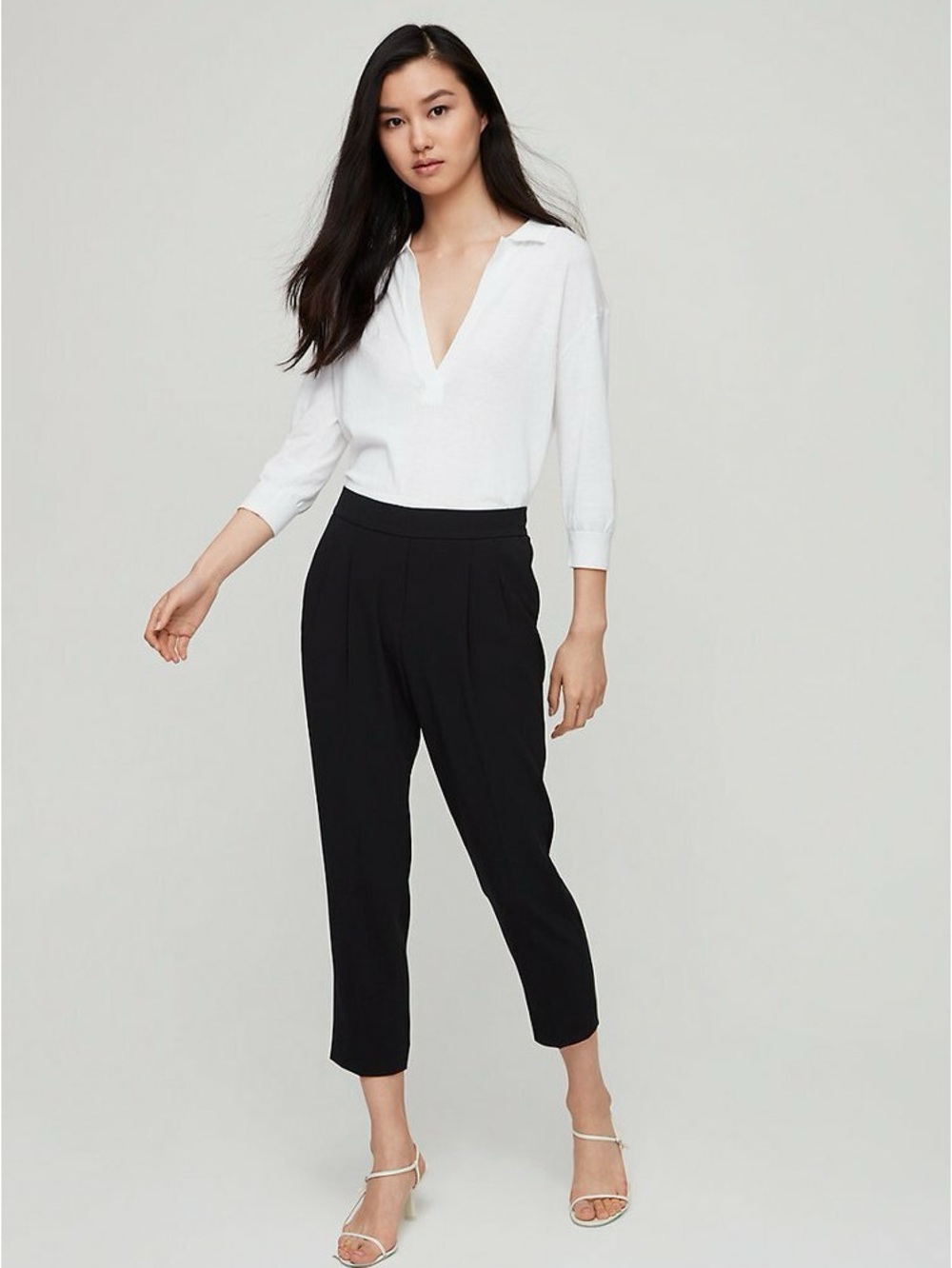 Aritzia Babaton Black Elastic Waist Pants
